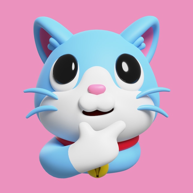 Free PSD 3d render of cat emoji