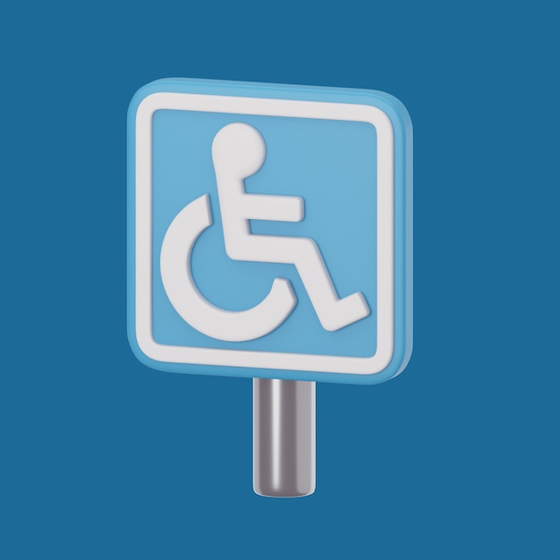 Free PSD 3d render of disability icon