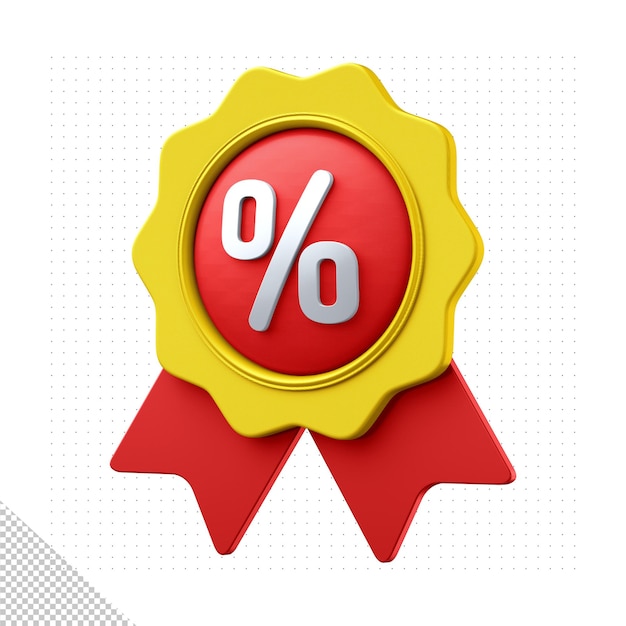 3d render discount icon