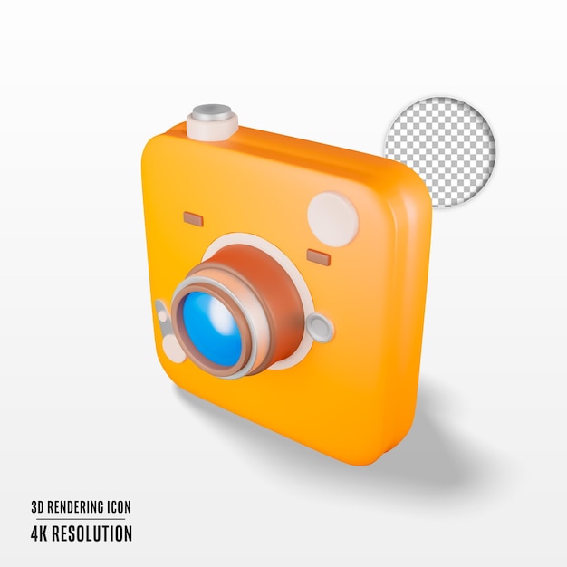 Free PSD 3d render illustration camera isolated icon