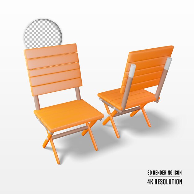 3d render illustration chair isolated icon