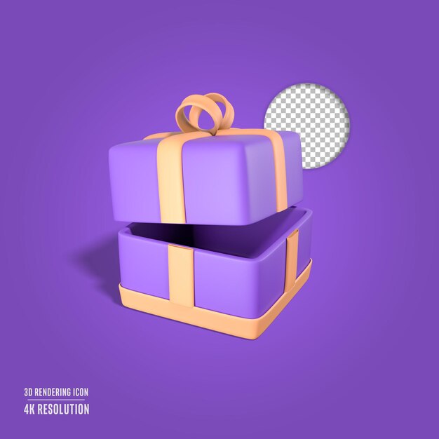 3d render illustration gift box isolated icon