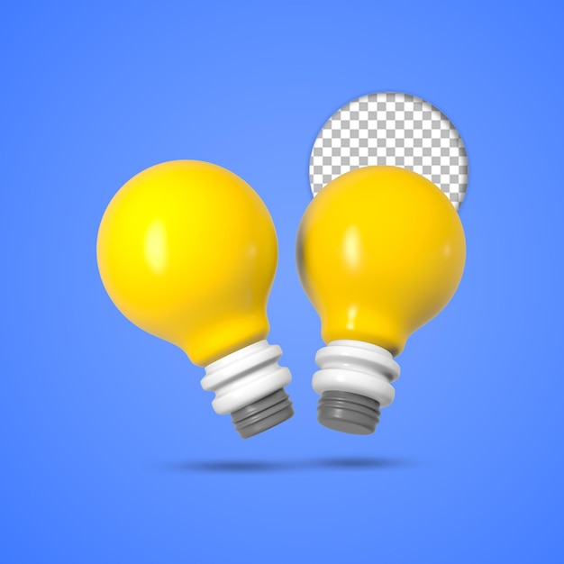 3d render illustration led light bulb isolated icon