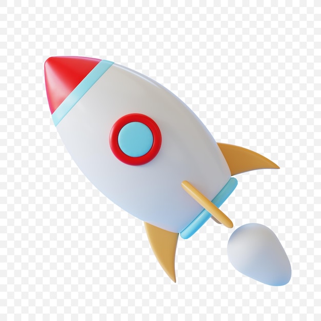 3d render illustration spaceship rocket isolated icon