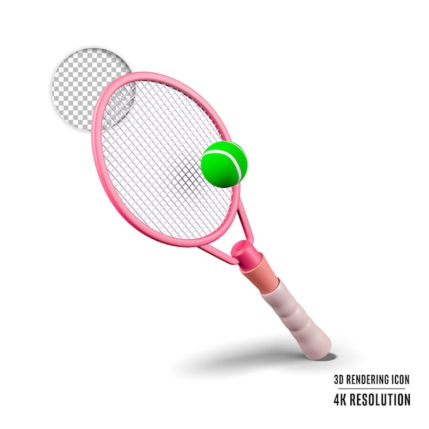 Free PSD 3d render illustration tennis isolated icon