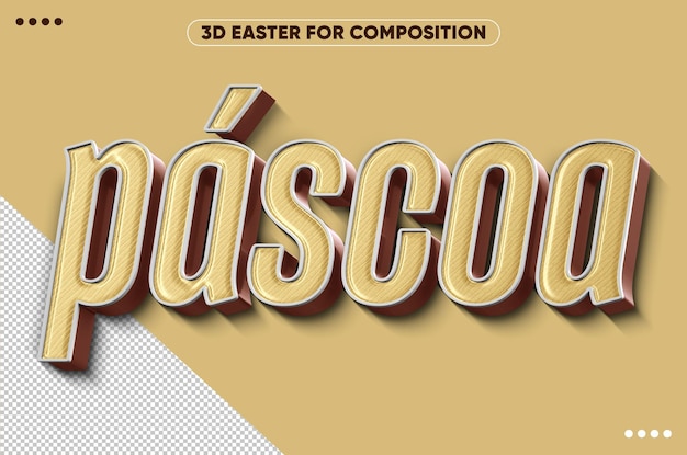 Free PSD 3d render realistic easter logo