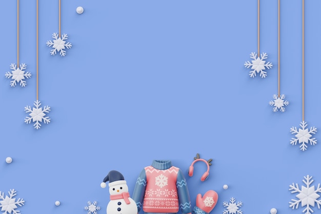 Free PSD 3d render of winter background