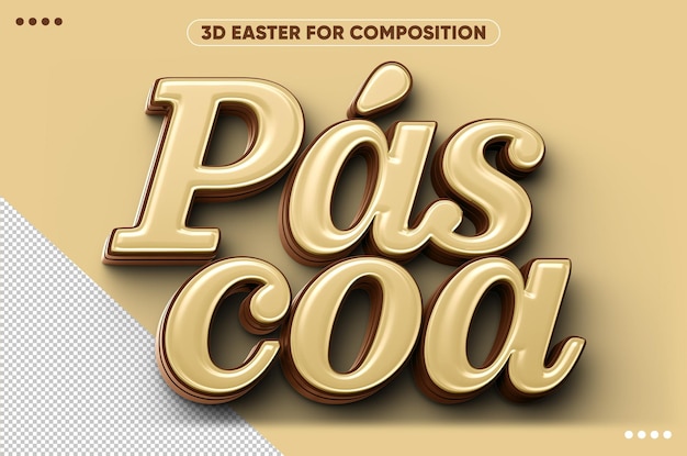 Free PSD 3d render yellow easter logo