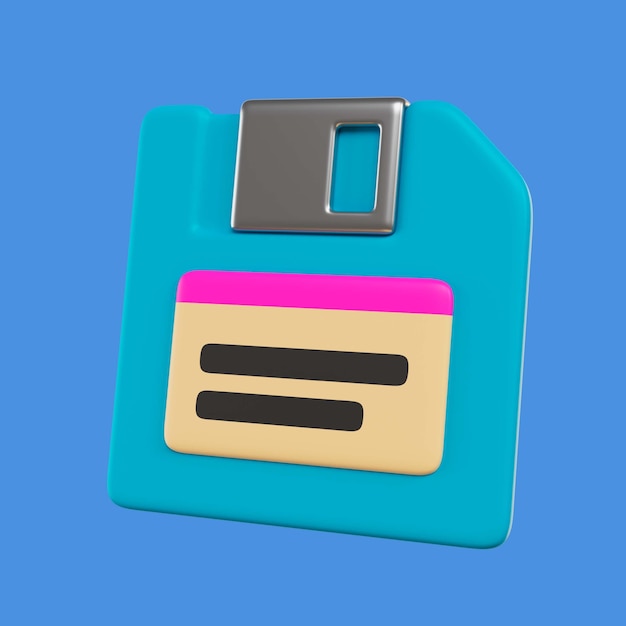 Free PSD 3d rendering of 90s icon