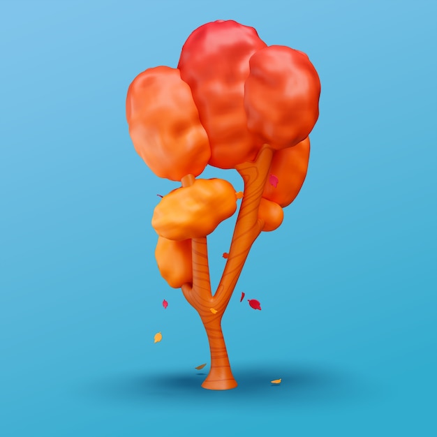 Free PSD 3d rendering of autumn icon