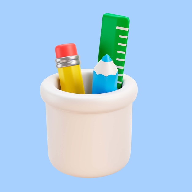 Free PSD 3d rendering of back to school icon