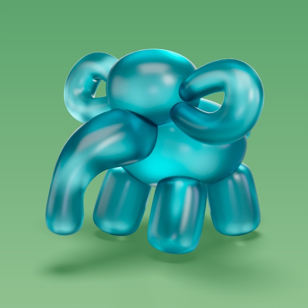 Free PSD 3d rendering of balloon animal