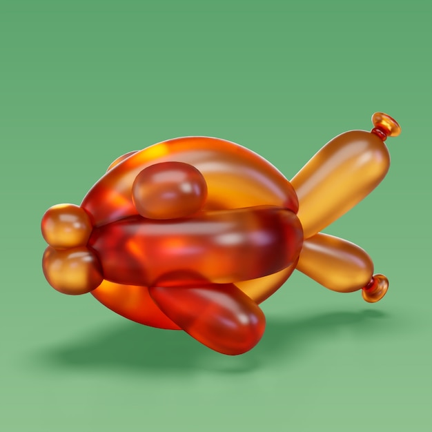 Free PSD 3d rendering of balloon animal