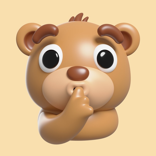 3d rendering of  bear emoji icon