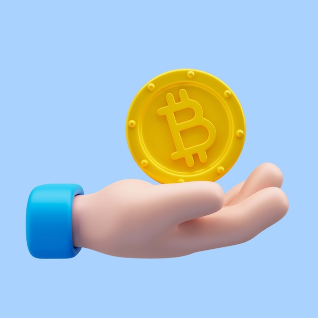 Free PSD 3d rendering of bitcoin income icon