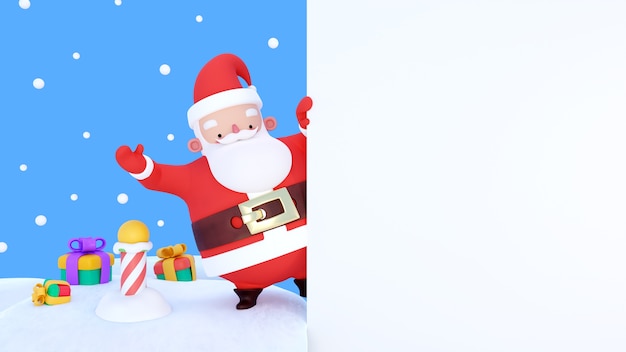 3d rendering of blank christmas banner