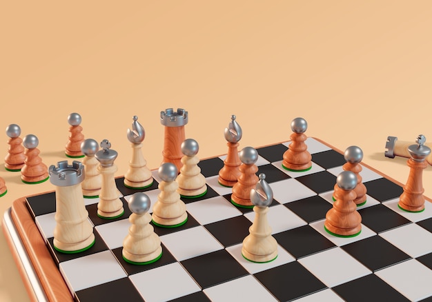 Free PSD 3d rendering of board games still life