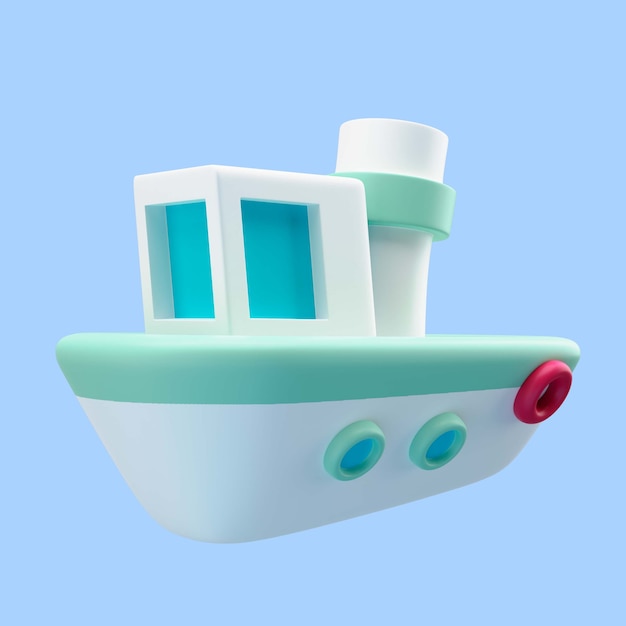 3d rendering of boat travel icon