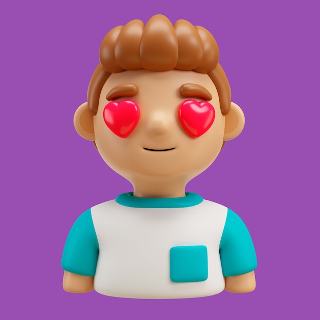 Free PSD 3d rendering of boy avatar emoji