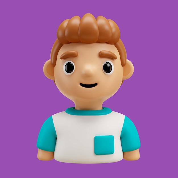 Free PSD 3d rendering of boy avatar emoji