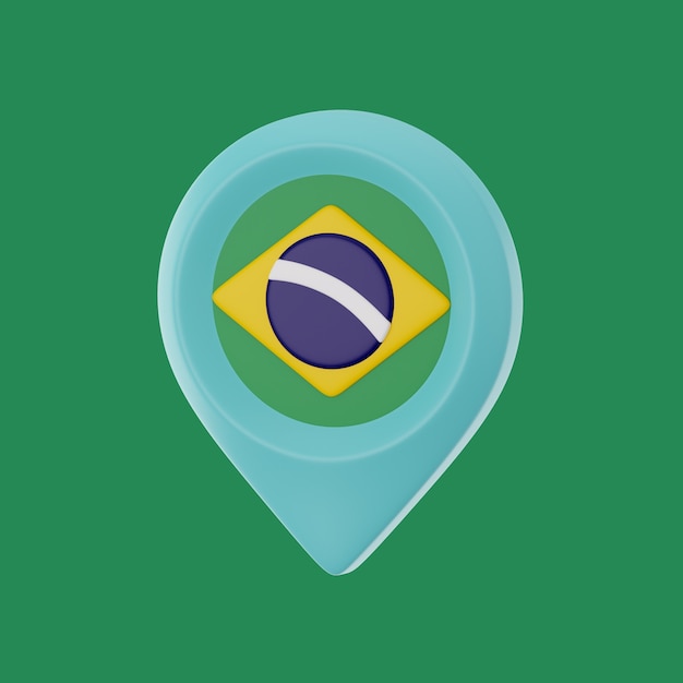 Free PSD 3d rendering of brazil icon