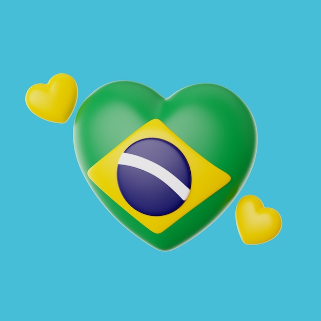 Free PSD 3d rendering of brazil icon