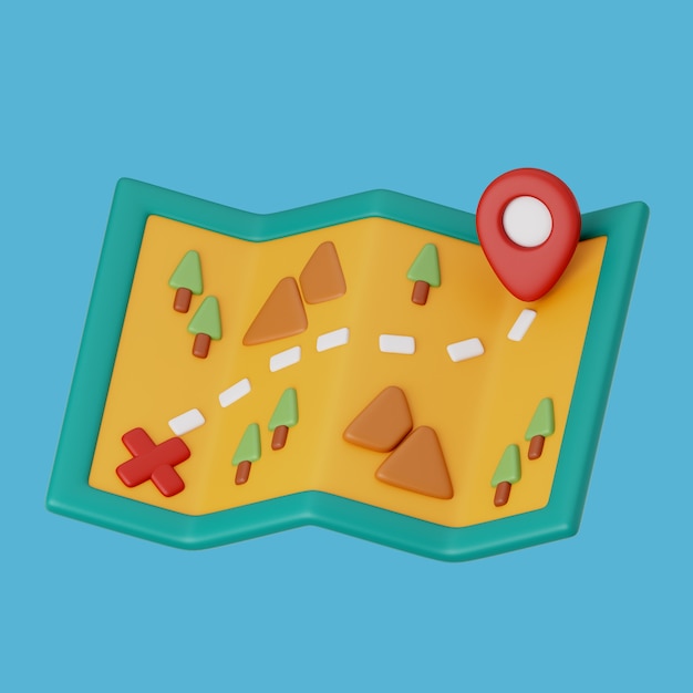 Free PSD 3d rendering of camping icon