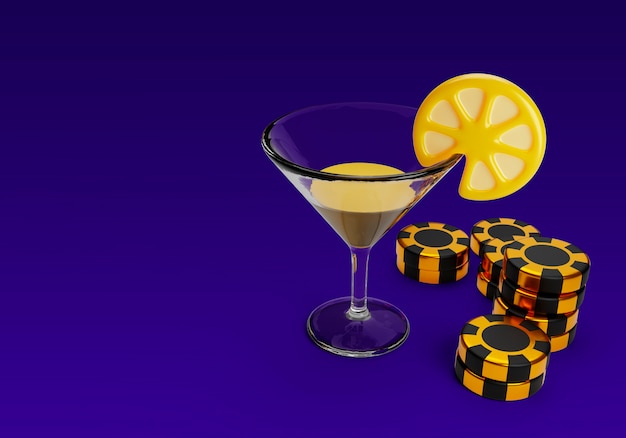 Free PSD 3d rendering of casino elements