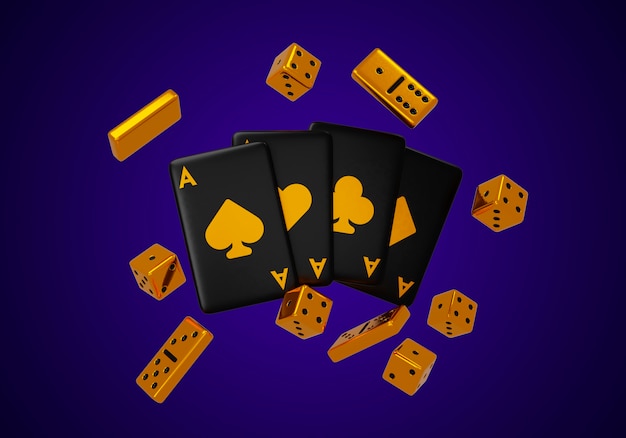 Free PSD 3d rendering of casino elements