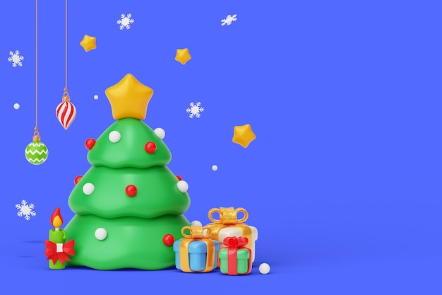 3d rendering of christmas still life background