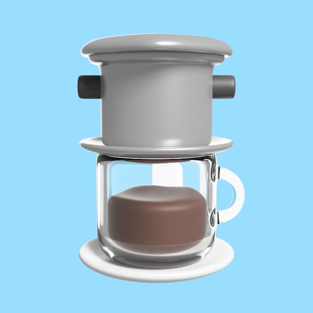 Free PSD 3d rendering of coffee shop icon