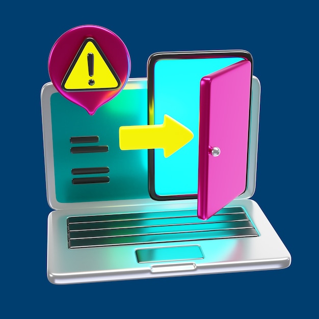 Free PSD 3d rendering of cybersecurity icon