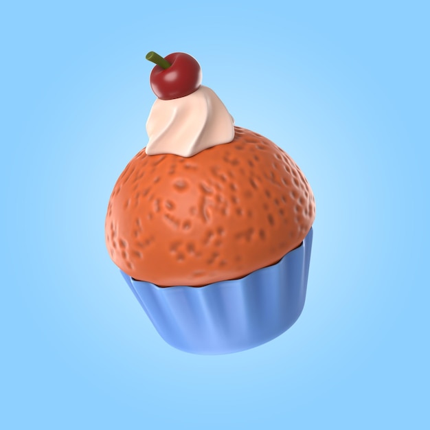 3d rendering of delicious cupcake