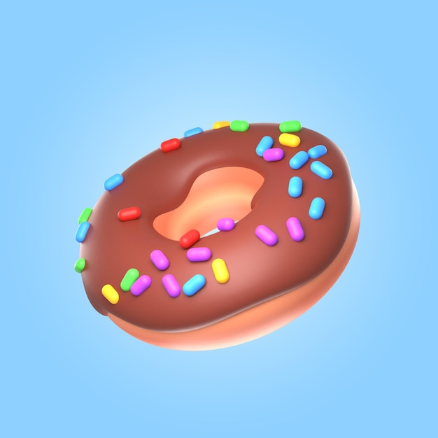 Free PSD 3d rendering of delicious donut