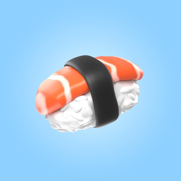 Free PSD 3d rendering of delicious sushi