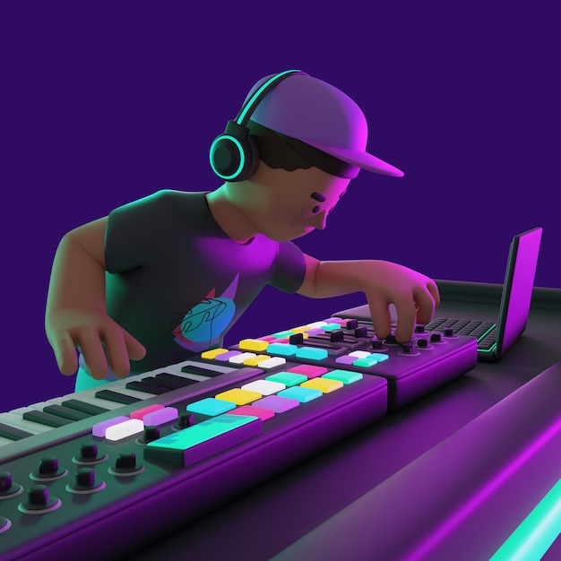 3d rendering of dj character