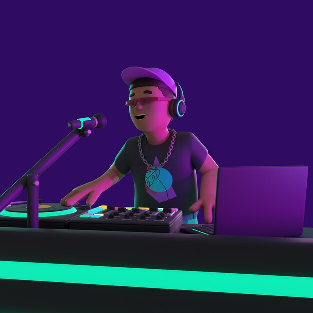 3d rendering of dj character