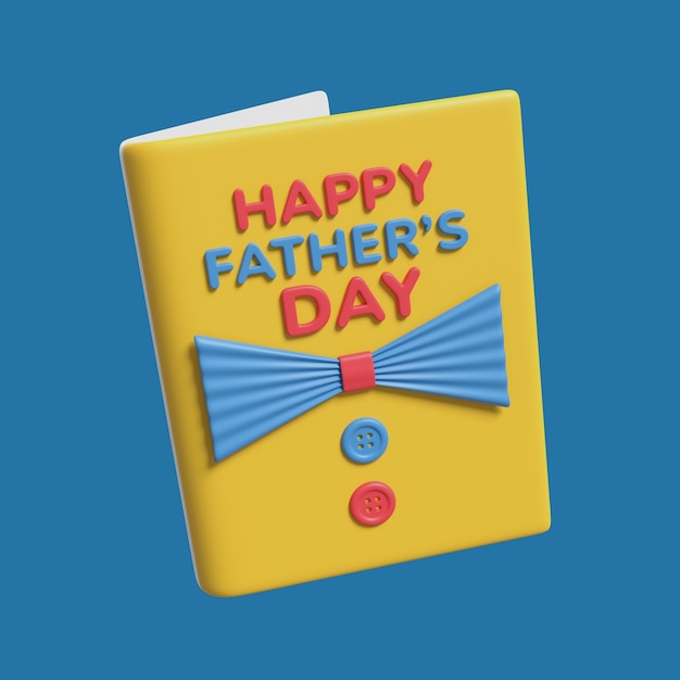 Free PSD 3d rendering of father's day icon