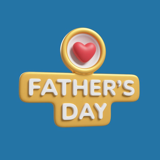 Free PSD 3d rendering of father's day icon