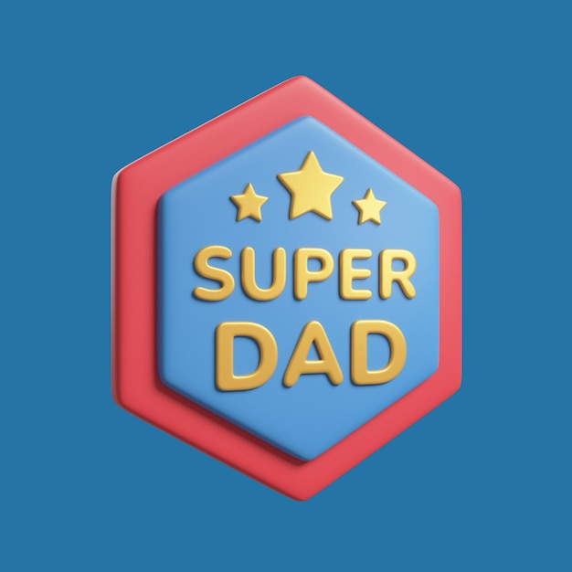 Free PSD 3d rendering of father's day icon