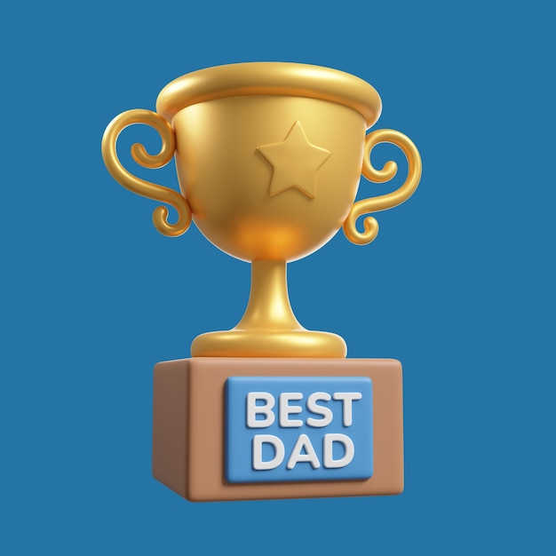 Free PSD 3d rendering of father's day icon