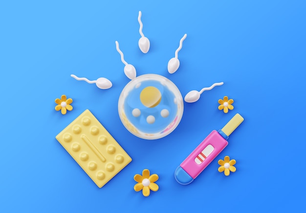 Free PSD 3d rendering of  fertility sales background