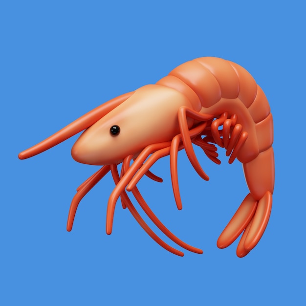 Free PSD 3d rendering of  fish and sea food icon