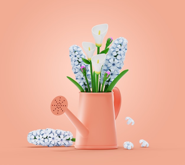 3d rendering of flowers still life