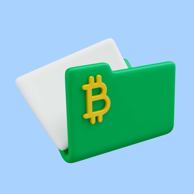 Free PSD 3d rendering of folder bitcoin icon