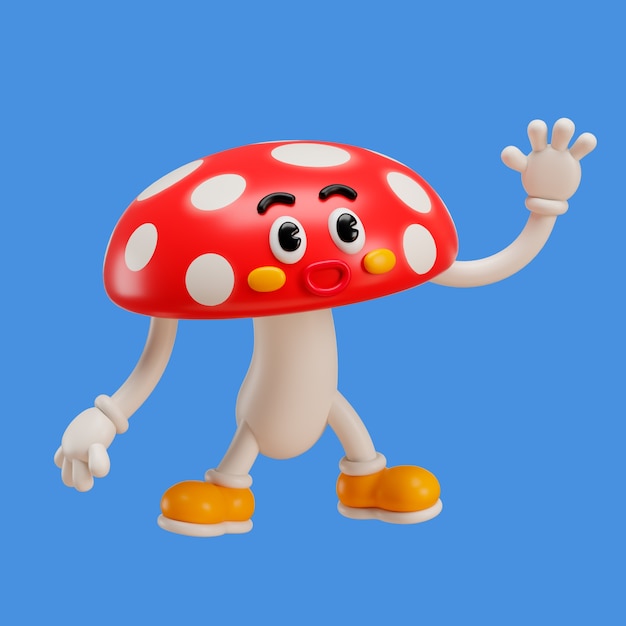 3d rendering of food  friend character