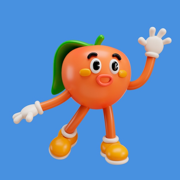 Free PSD 3d rendering of food  friend character