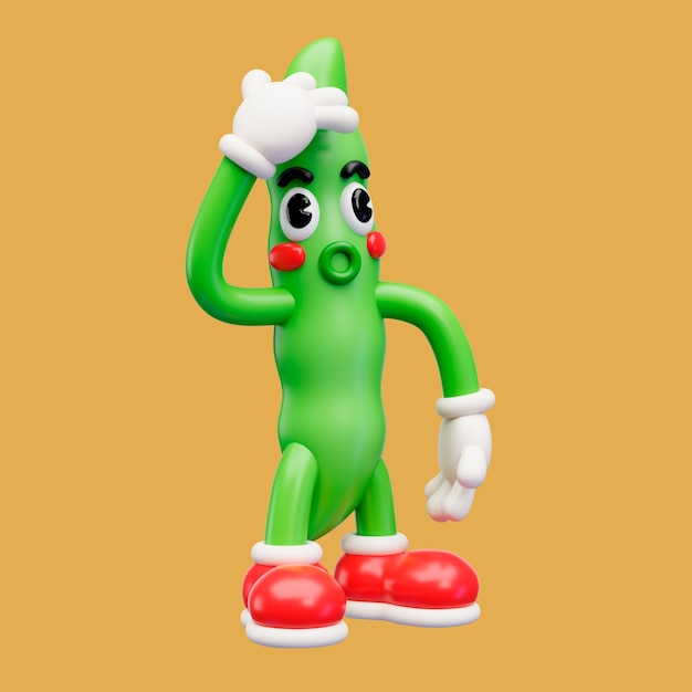 Free PSD 3d rendering of food  friend character