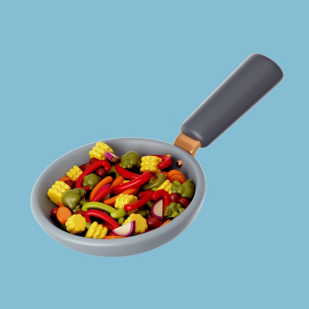 Free PSD 3d rendering of frypan