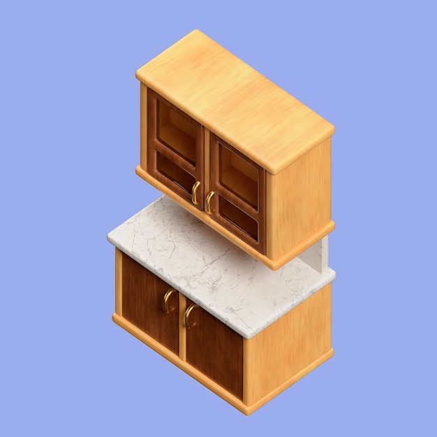 Free PSD 3d rendering of furniture icon